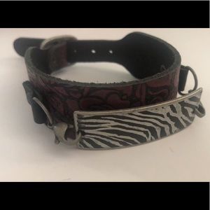 Leather and zebra bracelet
